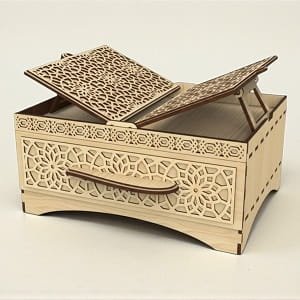 Laser Cut Holy Quran Book Stand and Box