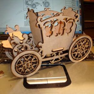 Laser Cut Horse Drawn Carriage Centerpiece