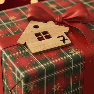 Laser Cut House Shaped Advent Calendar Gift Tag