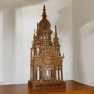 Laser Cut Imperial Tower Wall Clock Vector