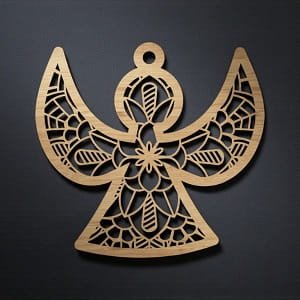 Laser Cut Intricate Angel Christmas Ornament