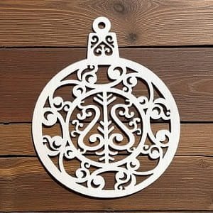Laser Cut Intricate Christmas Hanging Ornament