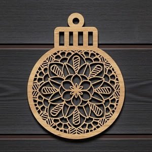 Laser Cut Intricate Floral Pattern Christmas Ornament
