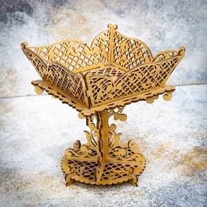 Laser Cut Intricate Fruit Serving Basket Stand