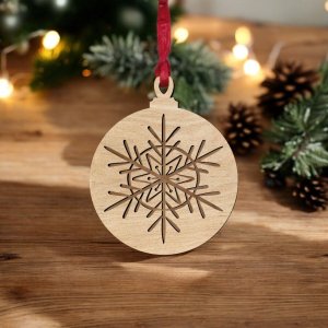Laser Cut Intricate Snowflake Christmas Bauble Vector