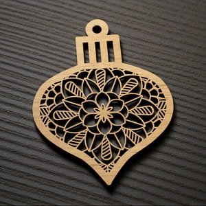 Laser Cut Intricate Teardrop Christmas Ornament