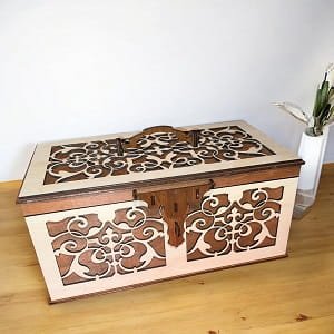 Laser Cut Intricate Wooden Keepsake Box