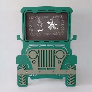 Laser Cut Jeep Wooden Photo Frame | Kids Room Decor