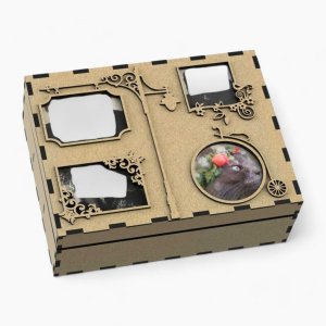 Laser Cut Jewelry Box with Compartments Vector