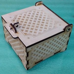 Laser Cut Jewelry Box Wooden Keepsake Box with Lock