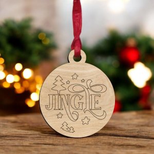 Laser Cut Jingle Christmas Bauble Ornament Vector