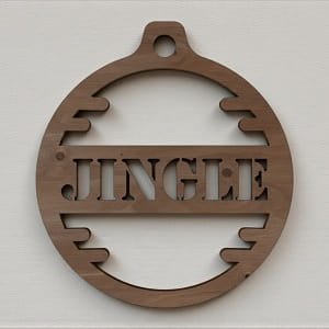 Laser Cut Jingle Christmas Ornament