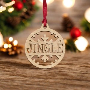 Laser Cut Jingle Christmas Tree Bauble Vector