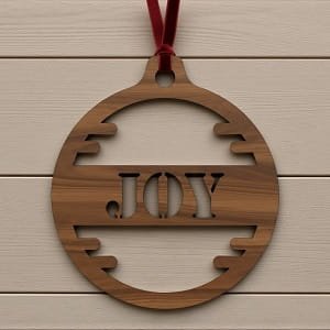 Laser Cut Joy Christmas Ornament