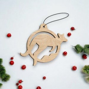Laser Cut Kangaroo Christmas Ornament Vector