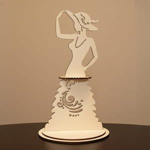 Laser Cut Lady in a Hat Napkin Holder | Wooden Fashion Table Decor