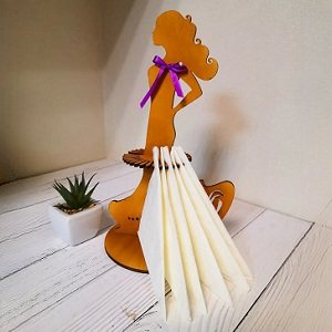 Laser Cut Lady Napkin Holder for Elegant Dining