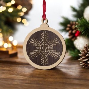 Laser Cut Layered Christmas Tree Bauble Vector
