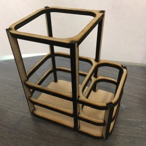 Laser Cut Layered Pen Holder Stand Vector