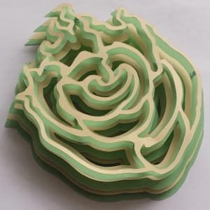 Laser Cut Layered Sculpture Rose Lamp