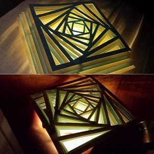 Laser Cut Layered Sculpture Square Lamp