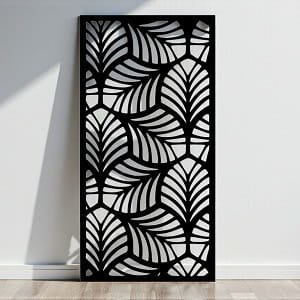 Laser Cut Leaf Pattern Decorative Privacy Screen