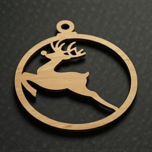 Laser Cut Leaping Reindeer Christmas Ornament