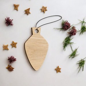 Laser Cut Light Bulb Ornament Blank Vector