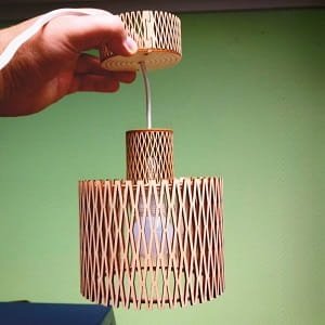 Laser Cut Living Hinge Pendant Lamp