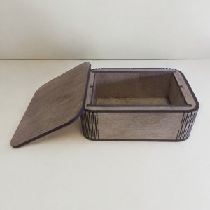 Laser Cut Living Hinge Shallow Box with Lid Vector