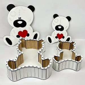Laser Cut Living Hinge Teddy Bear Gift Box