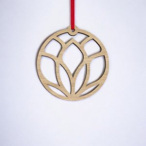 Laser Cut Lotus Flower Christmas Bauble Vector