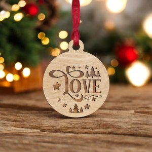 Laser Cut Love Bauble Christmas Tree Decoration Vector