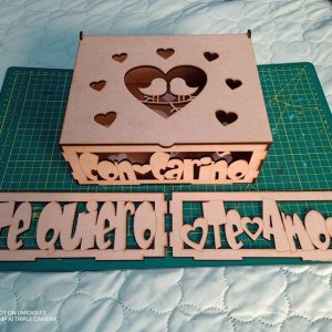 Laser Cut Love Gift Box with Hinged Lid