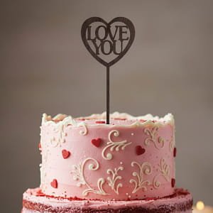 Laser Cut Love You Heart Cake Topper