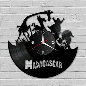 Laser Cut Madagascar Theme Vinyl Clock