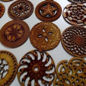 Laser Cut Mandala Coasters Vector