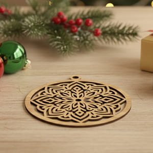 Laser Cut Mandala Design Christmas Ornament