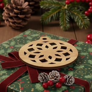 Laser Cut Mandala Pattern Christmas Ornament