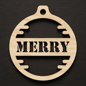 Laser Cut Merry Christmas Ornament