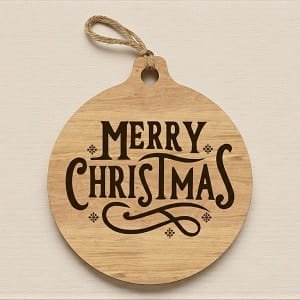 Laser Cut Merry Christmas Tree Ornament