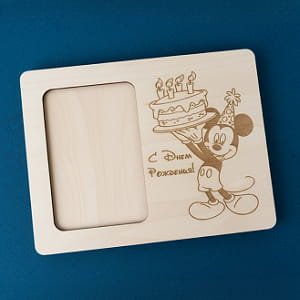 Laser Cut Mickey Mouse with Cake Engraved Birthday Photo Frame