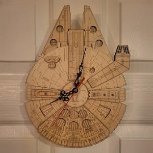 Laser Cut Millennium Falcon Clock