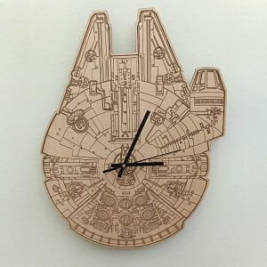 Laser Cut Millennium Falcon Star Wars Clock