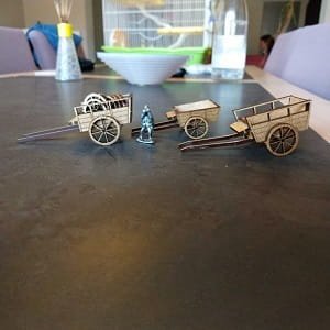Laser Cut Miniature Village Cart Horse Drawn Farm Wagon Model