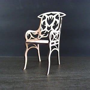 Laser Cut Miniature Wooden Chair