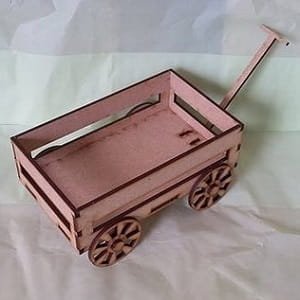 Laser Cut Miniature Wooden Pull Along Candy Cart