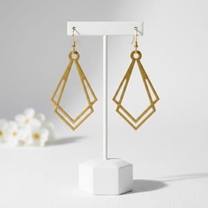 Laser Cut Minimalist Geometric Drop Earrings