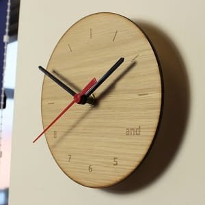 Laser Cut Minimalist Wooden Wall Clock