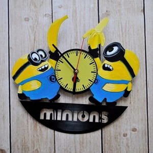 Laser Cut Minions Banana Wall Clock
